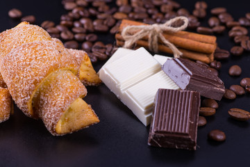 still life with chocolate and coffee