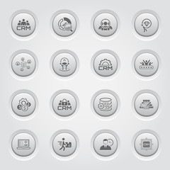 Button Design Business Icons Set.