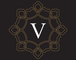 V Monogram Vintage Classic Letter Logo for Luxury  Business