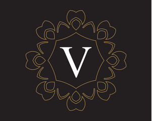 V Monogram Vintage Classic Letter Logo for Luxury  Business