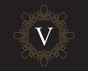 V Monogram Vintage Classic Letter Logo for Luxury  Business