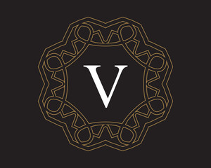 V Monogram Vintage Classic Letter Logo for Luxury  Business