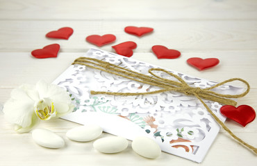 Wedding card with confetti