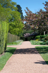 Formal garden with gravel path