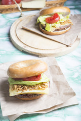 Burgers with ingridients