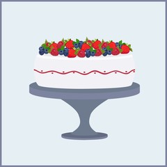Cake in summer, vector