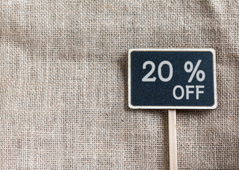 sale 20 percent off drawing on blackboard