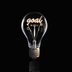 Glass bulb on black background