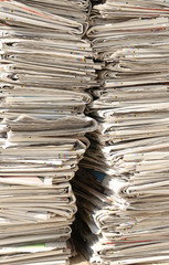 pile of many newspapers used recyclable waste collection centre