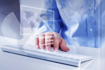 Man surfing the Internet 