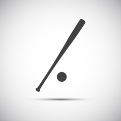 Simple icon baseball bat, vector illustration