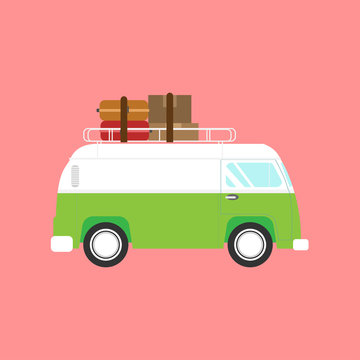 Vector illustration of a retro  van
