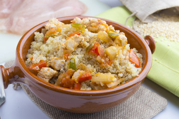 Quinoa salad with vegetables.Superfoods concept