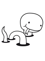 worm holes ground sweet little cute baby kawaii child snake comic cartoon