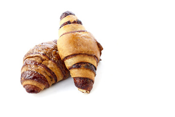croissants on white background.