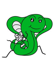 constrictor strangling young human being man cobra eat snake kill sweet cute little comic cartoon