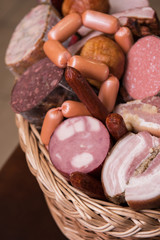 Variety of sausage products