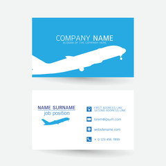 vector Modern simple light business card template with flat user