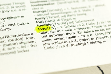 Fototapeta premium Detail of English word 