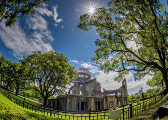 Hiroshima Peace Dome and Sun Star Japan