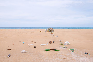 Obraz na płótnie Canvas waste on the beach