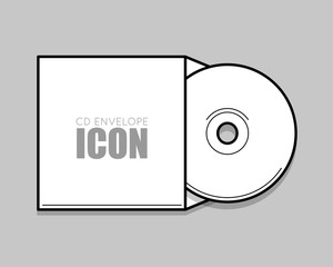 CD cover template DWD. Box for CD. Insulated packaging for discs. DWD, CD envelope isolated on grey