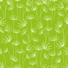 Tapeten Grün Nahtloses Muster mit Blumen verziert