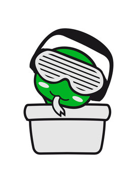 pot incantation dj party club celebrate disco music headphones glasses sweet cute little baby child snake comic cartoon kawaii