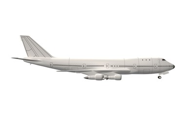  passenger airplane isolate on white ,3d