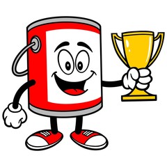 Paint Bucket with a Trophy