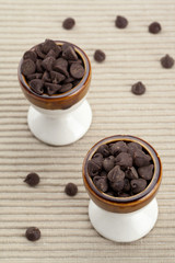 two cups of chocolate kisses
