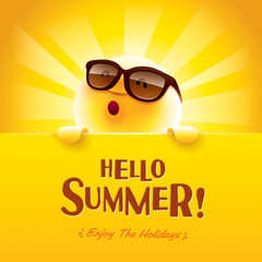 Naklejka premium Hello Summer! Enjoy the holidays.