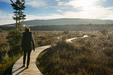 woman hiking at Kepler track