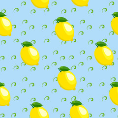 Pattern with lemon and leaves.