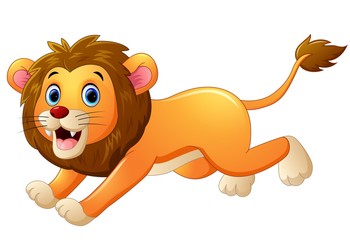 lion cartoon running