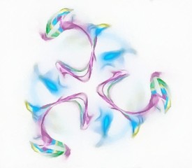 Naklejka premium Digital fractal drawing. White background. Copy space