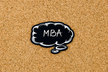 MBA written on black thinking bubble