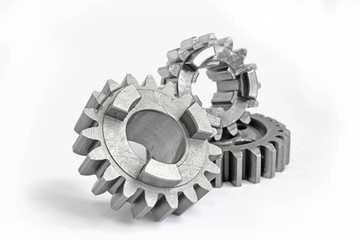 Three metal gears