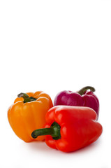 peppers over white background