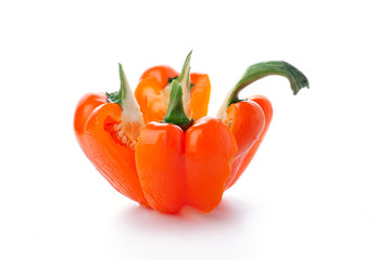 peppers over white background