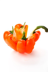 peppers over white background