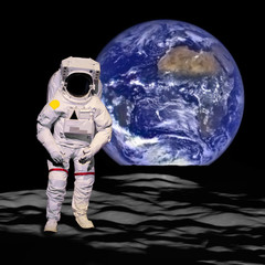 Astronaut out of space to the moon - "Elements of this image furnished by NASA"