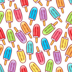 Seamless colored ice creams