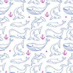 Seamless ocean creatures