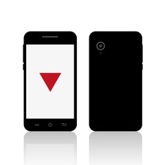 Black smartphone face and back