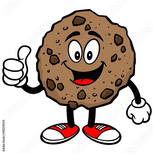 "Chocolate Chip Cookie with Thumbs Up" Imágenes de archivo y vectores