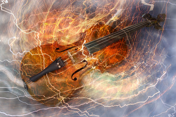 Old violin music concept