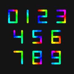 Set of rainbow numbers, vector illustration.