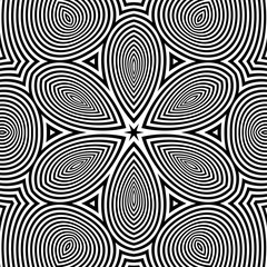 Black and White Geometric Pattern. Abstract Striped Background. Vector Illustration. 