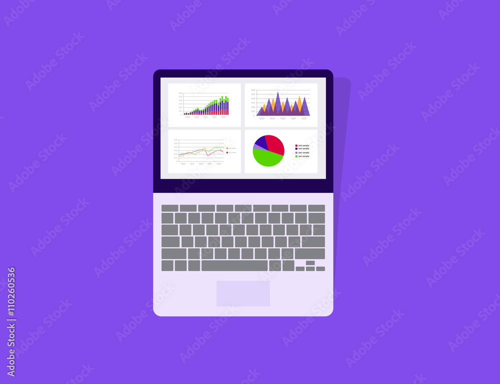 Poster graph in tablet device with dashboard  analytic monitor concept  
